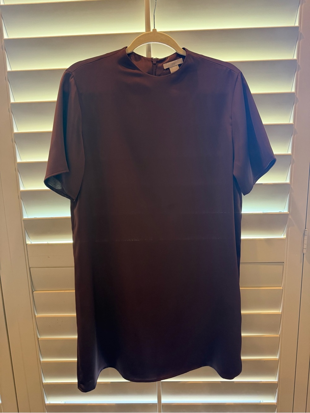 H&M Women’s Short-Sleeve Crewneck Dress in Dark Brown